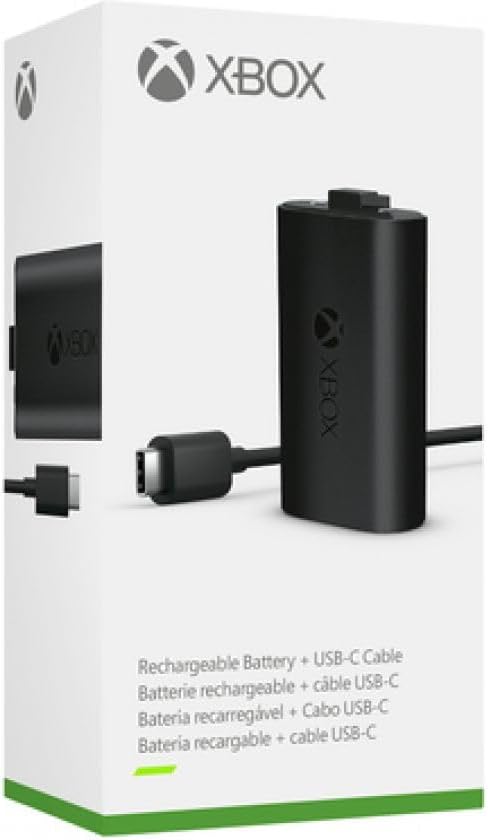 اشحن وتحكم بدون انقطاع! بطارية Xbox القابلة لإعادة الشحن + كيبل USB-C الأصلي