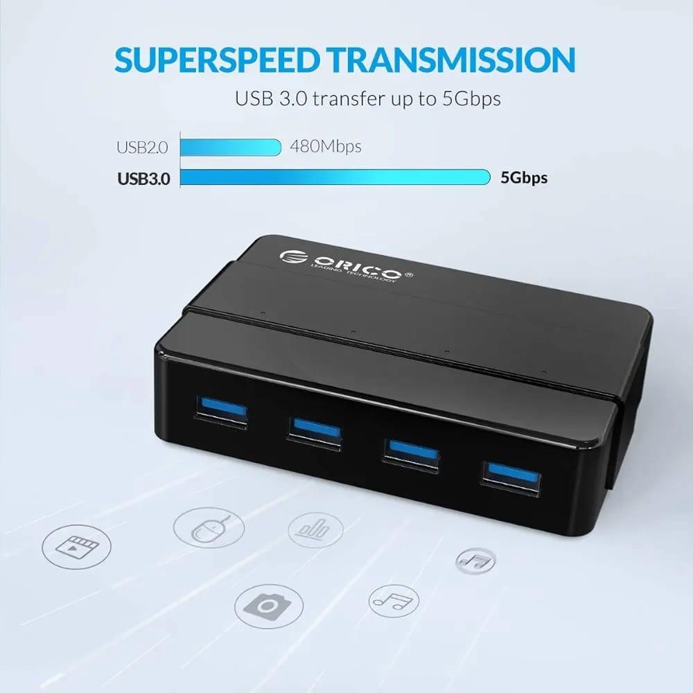 🔌 موزع USB Orico H4928-U3 - 4 منافذ USB 3.0 🔌